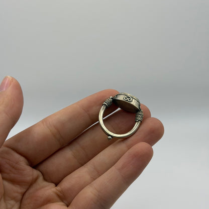 Ancient Roman Inspired Silver Ring With King Portrait Intaglio