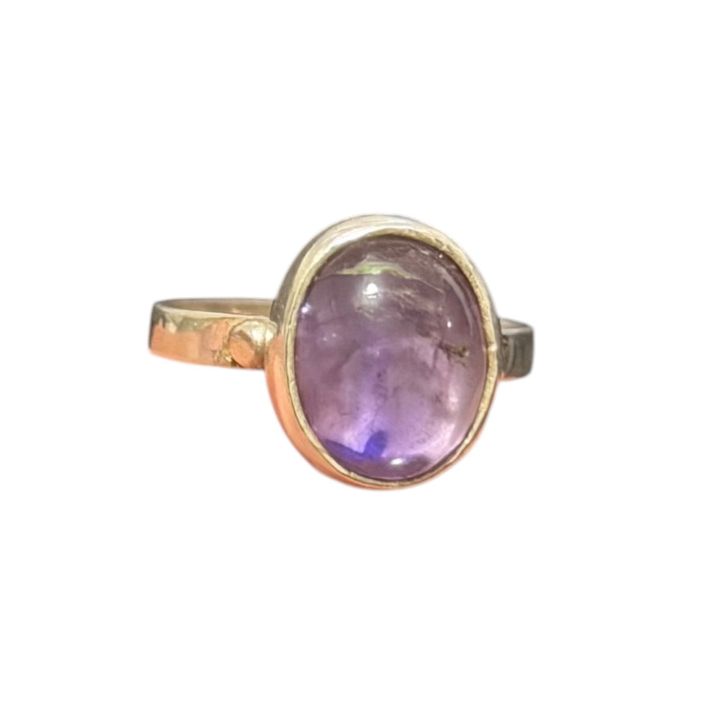 Natural Amethyst Stone Minimal Ring Silver 92.5