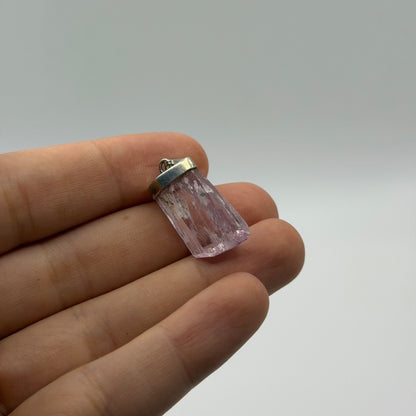 Sterling Silver 925 Raw Quartz Crystal Point Gemstone Pendant