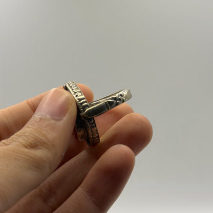 Vintage Silver Ancient Roman Style Intaglio Ring Carved Red Carnelian Seal
