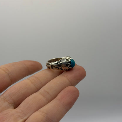 Vintage Handmade Silver Ring With Unique Stone