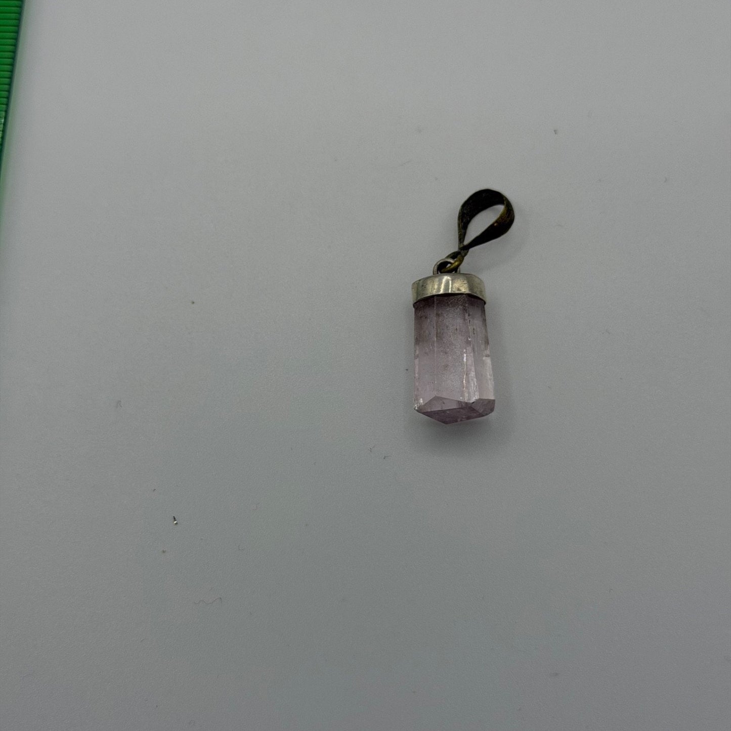 Sterling Silver 925 Raw Quartz Crystal Point Gemstone Pendant