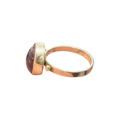 Natural Amethyst Stone Minimal Ring Silver 92.5
