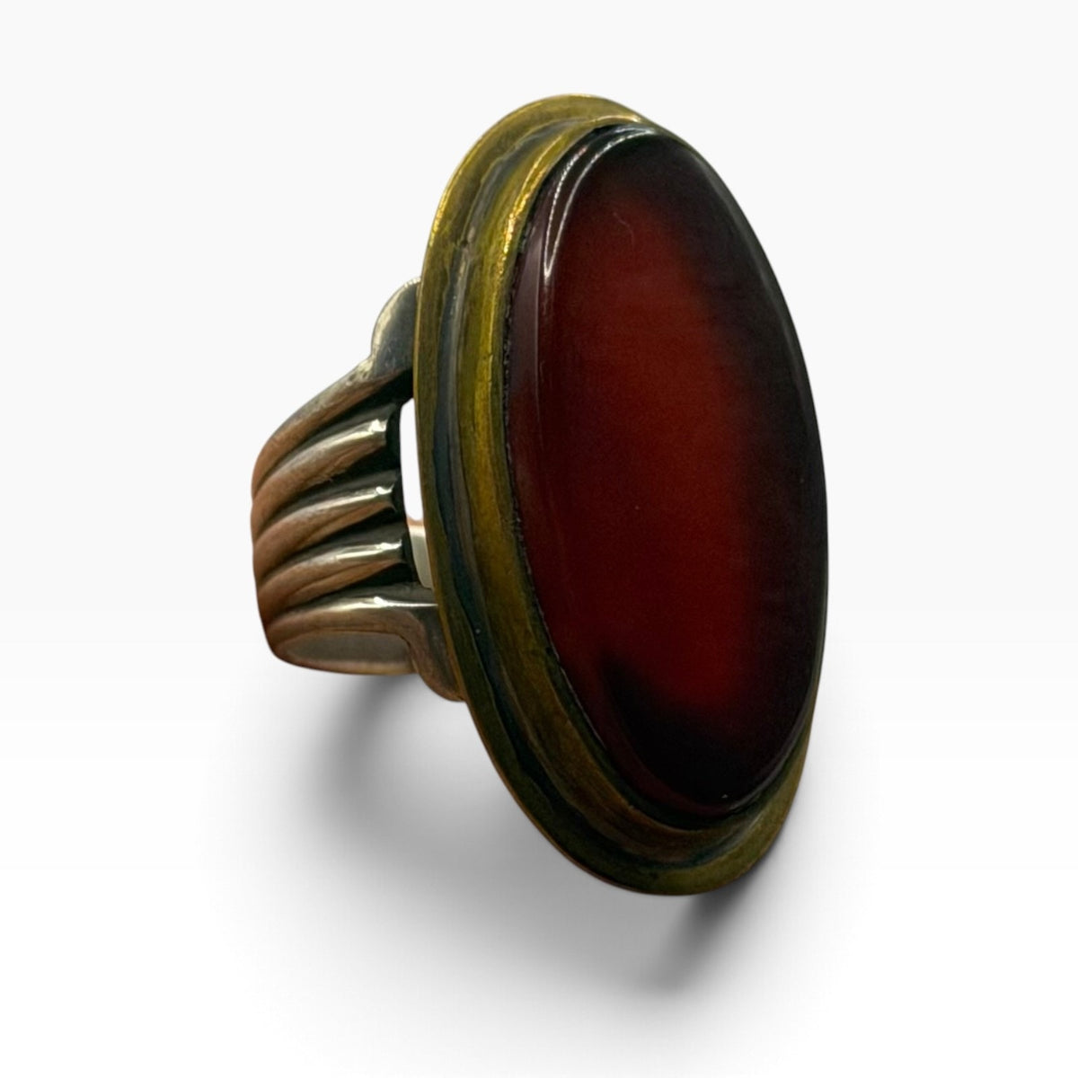 Vintage Antique Ottoman Islamic Style Agate Silver Ring