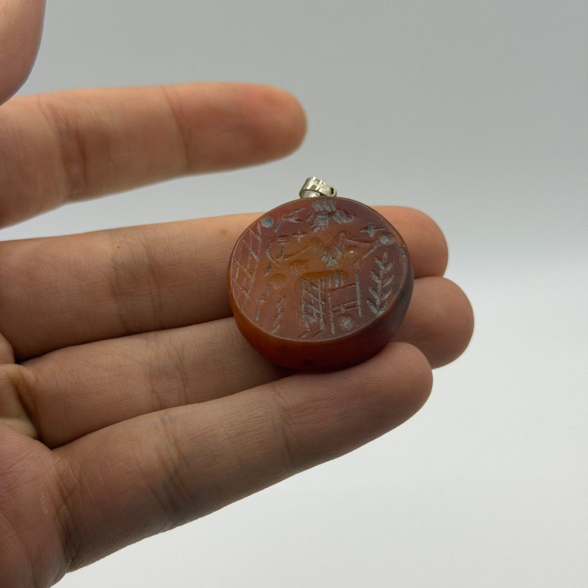 Ancient Near Eastern Style Intaglio Hand Carved Pendant