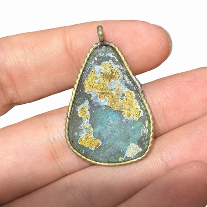 Ancient Roman Glass Pendant With Modern Setting