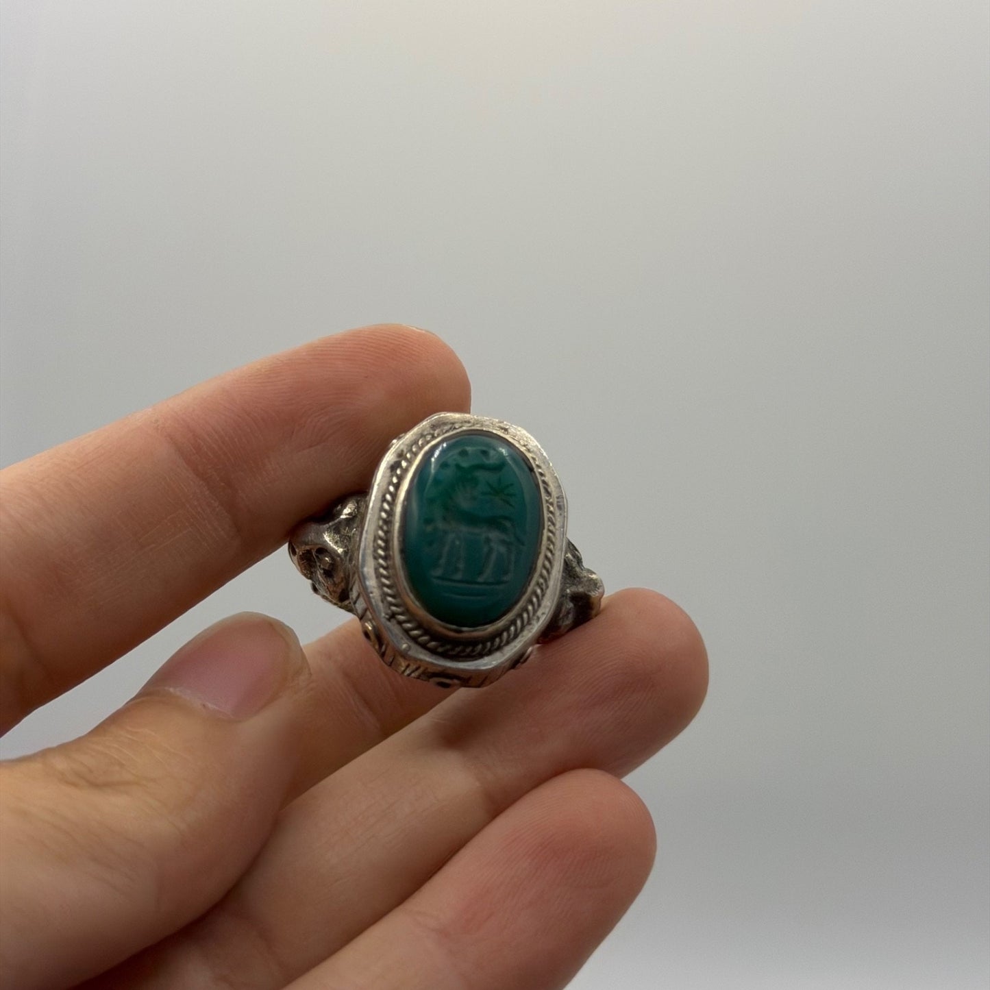 Ancient Roman Inspired Silver Intaglio Ring