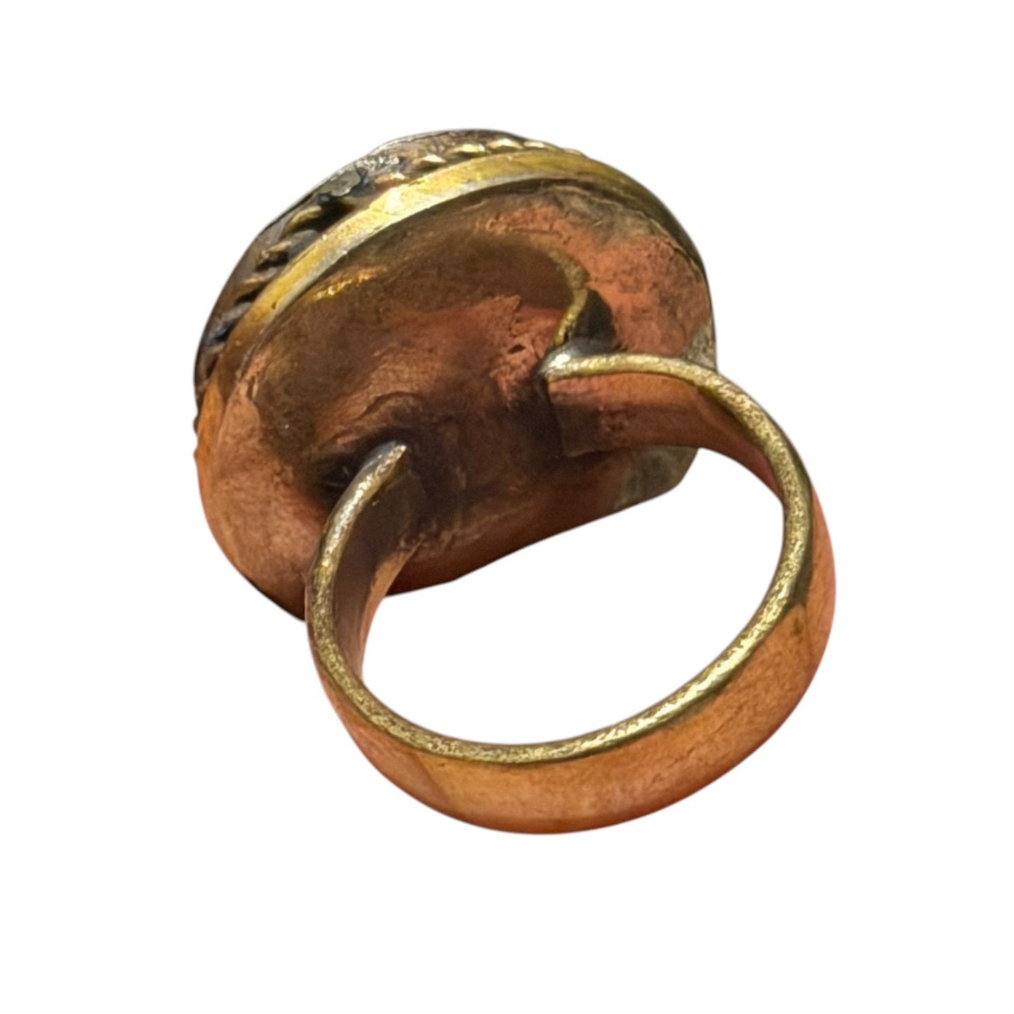 Ancient Roman Style King Portrait Intaglio Brass Ring