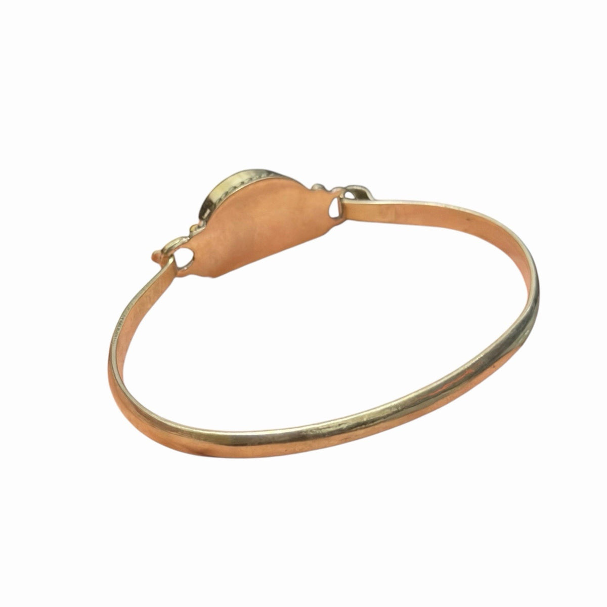Silver Tone Boho Style Bangle With Stone