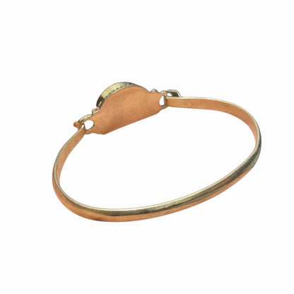 Silver Tone Boho Style Bangle With Stone
