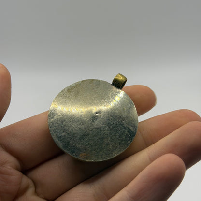 Ancient Near Eastern Style Hand Carved Intaglio Brass Pendant