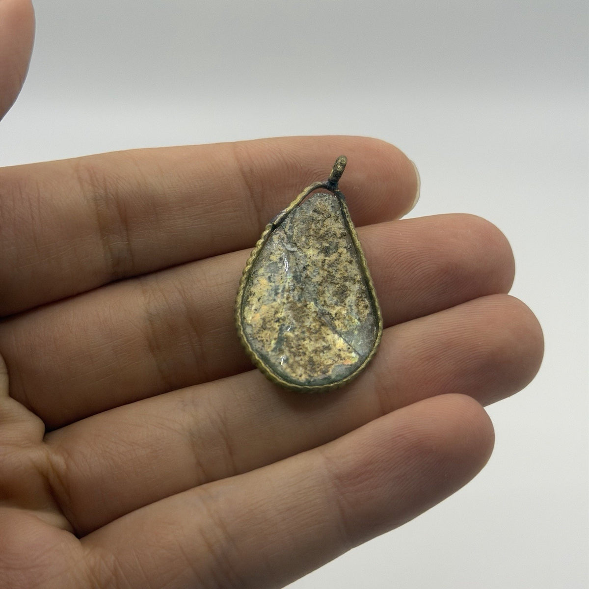 Ancient Roman Glass Pendant With Modern Setting