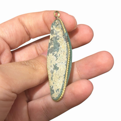 Ancient Roman Glass Pendant With Modern Setting
