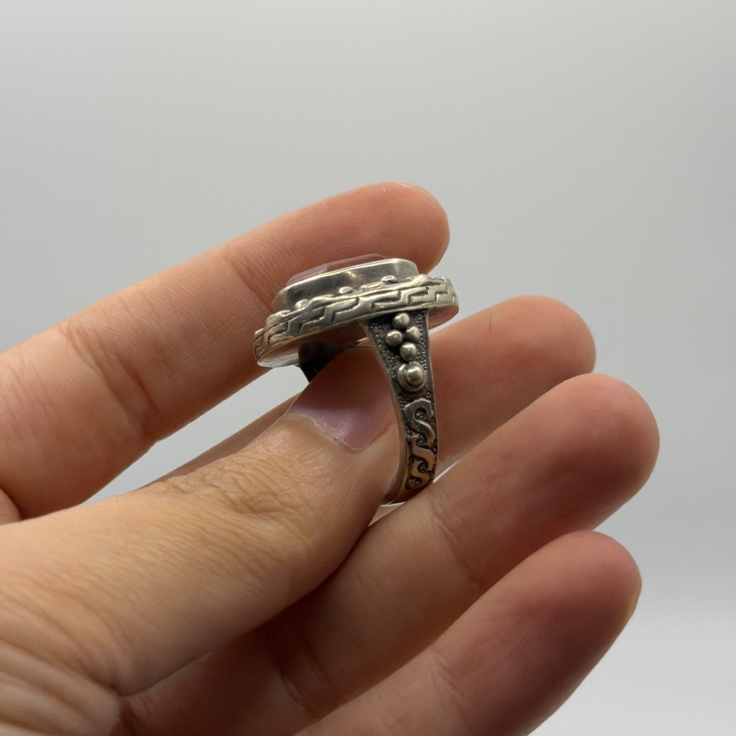 Ancient Roman Inspired Silver Intaglio Ring