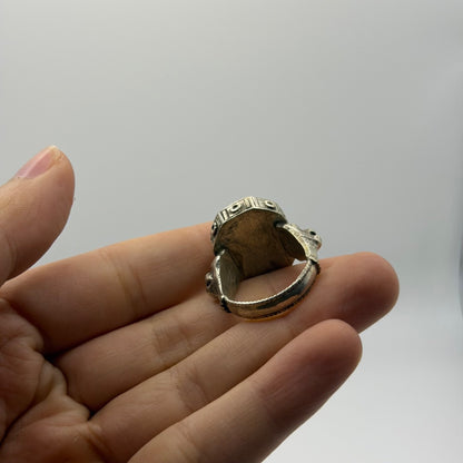 Ancient Roman Inspired Hand Carved Agate Intaglio Ring