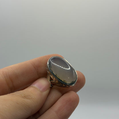 Vintage Old Agate Stone Handmade Silver Ring