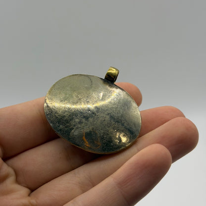 Vintage Lapis Blue Stone Intaglio Pendant –Hand Carved Archer Sagittarius Figure