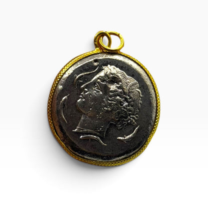 Sicily Syracuse Time of Dionysius I Gold Plated Frame Pendant