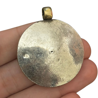 Beautiful Ancient Near Eastern Style Intaglio Silver Tone Pendant