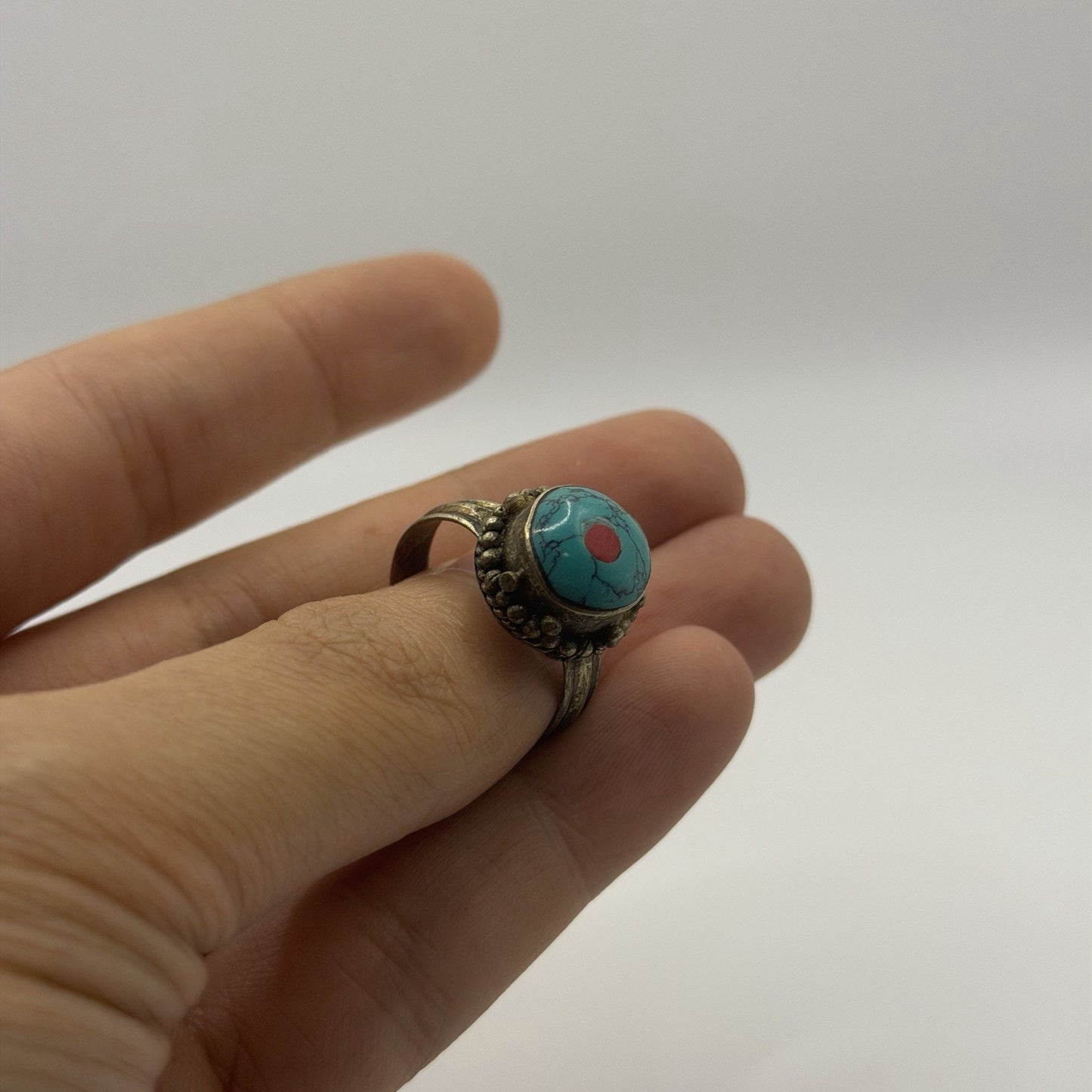 Vintage Nepalese Turquoise Antique Ring