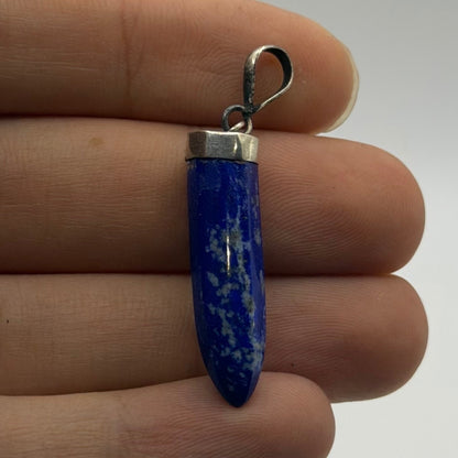 Vintage Natural Afghan Lapiz Lazuli Silver Pendant