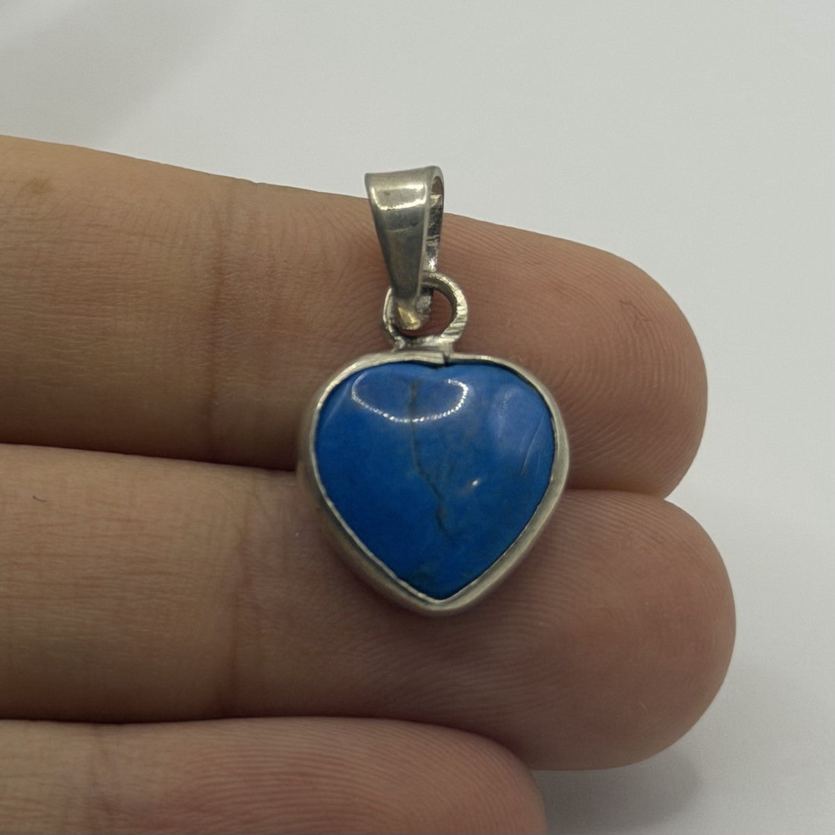 Sterling Silver Cute Heart Shape Stone Pendant
