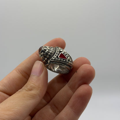 Vintage Afghan Tribal Kucci Boho Silver Ring