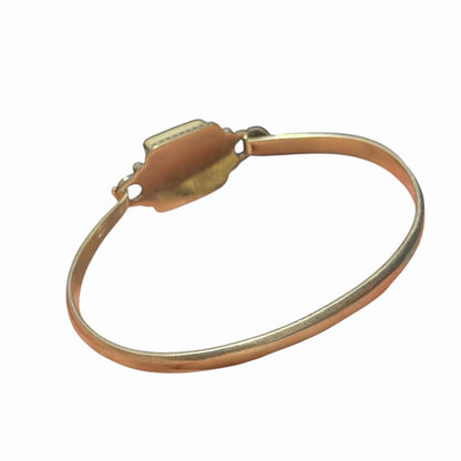 Silver Tone Boho Style Bangle With Stone
