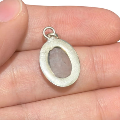 92.5 Silver Crystal Gem Minimal Cute Pendant