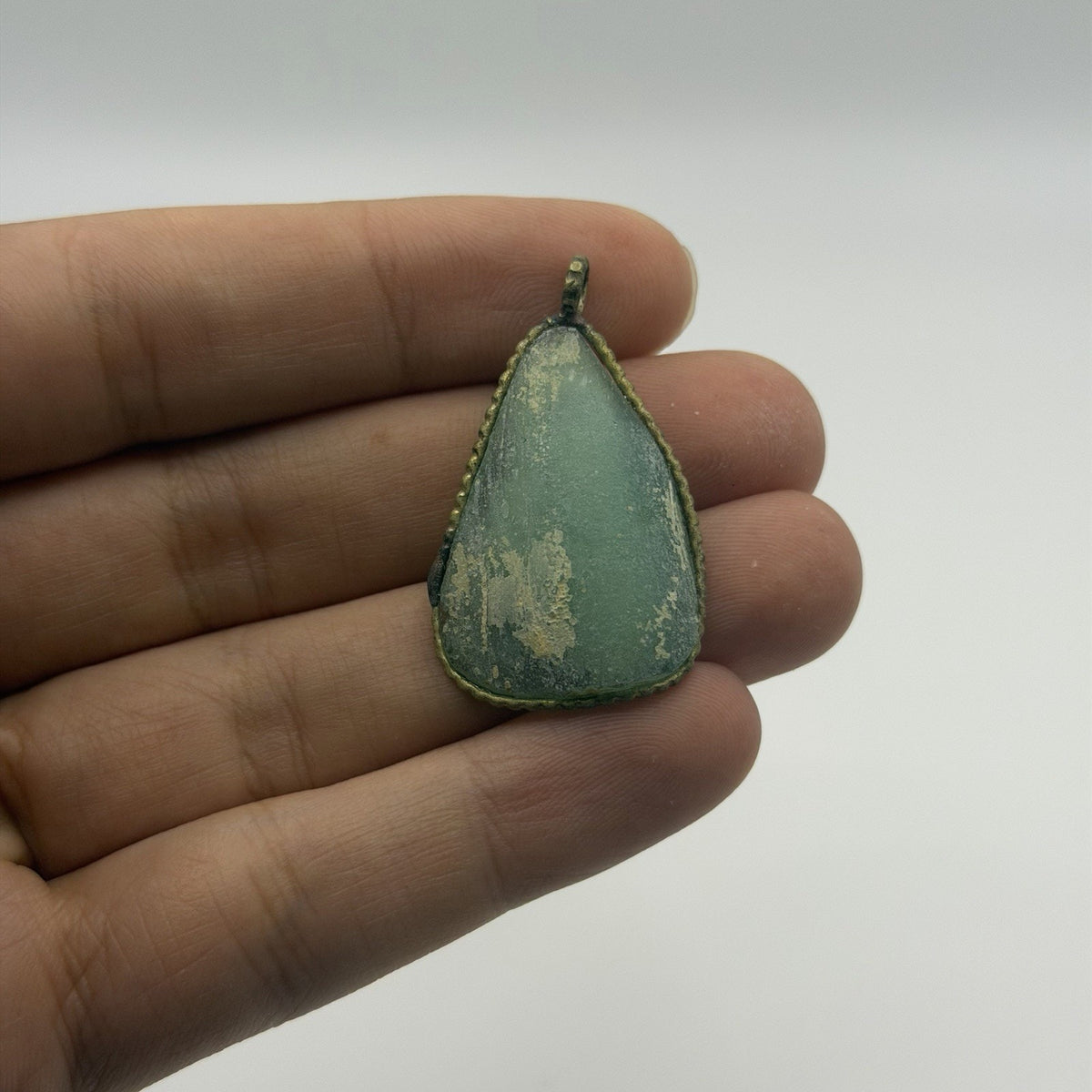 Ancient Roman Glass Pendant With Modern Setting