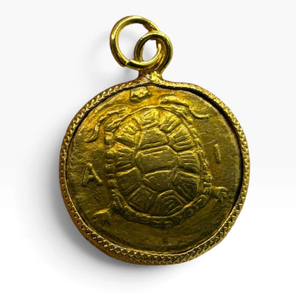 Ancient Roman Greek Style Gold Plated Coin Pendant