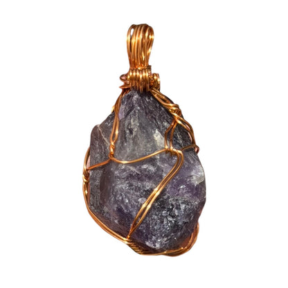 Natural Amethyst Stone Gold Tone Pendant