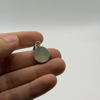 925 Sterling Silver Mother of Pearl Shell Freeform Slab Pendant Charm⁠