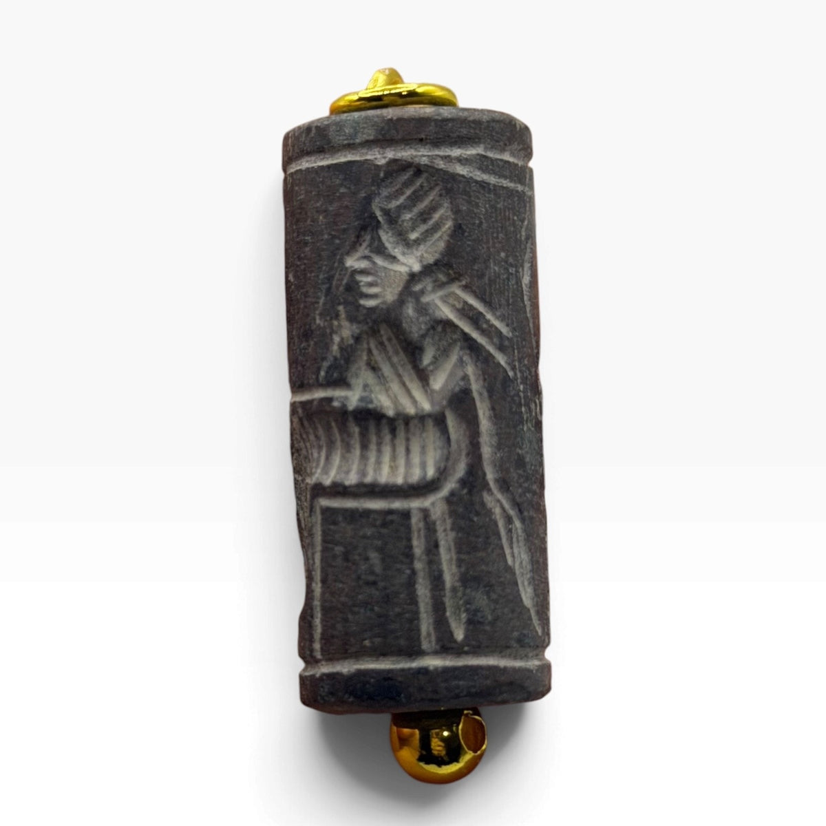 Antique Carved Cylinder Seal Pendant Ancient Style Bead Charm