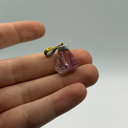Sterling Silver 925 Raw Quartz Crystal Point Gemstone Pendant