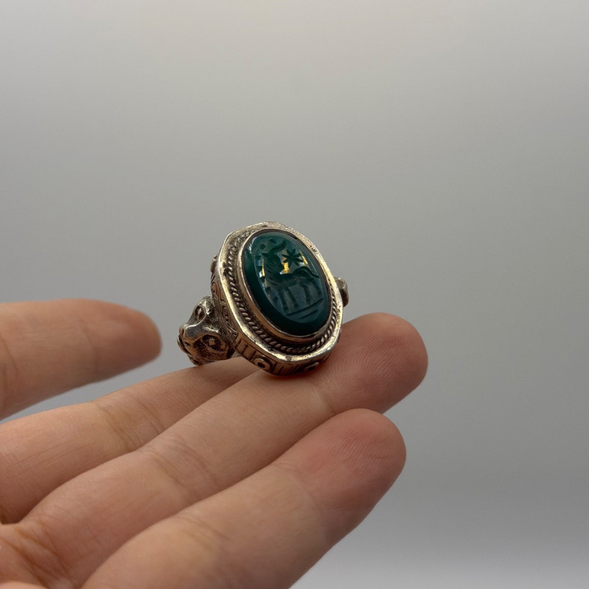 Ancient Roman Inspired Silver Intaglio Ring