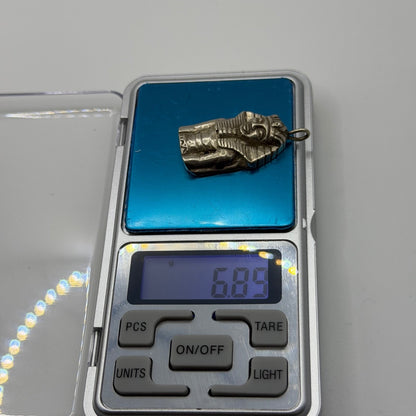 Vintage Ancient Egyptian Inspired Silver Pharaoh King Pendant