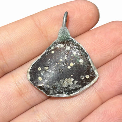 Ancient Roman Glass Pendant With Modern Setting