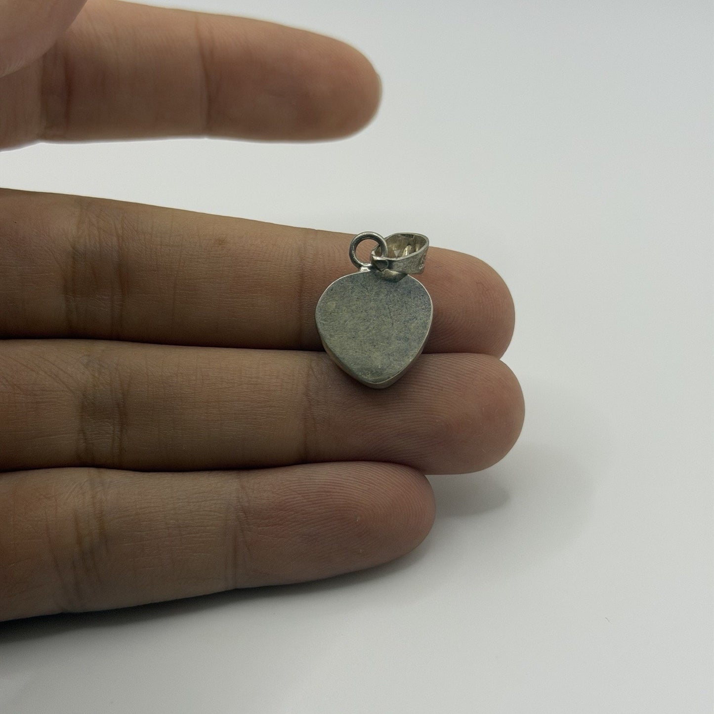 Sterling Silver Cute Heart Shape Stone Pendant