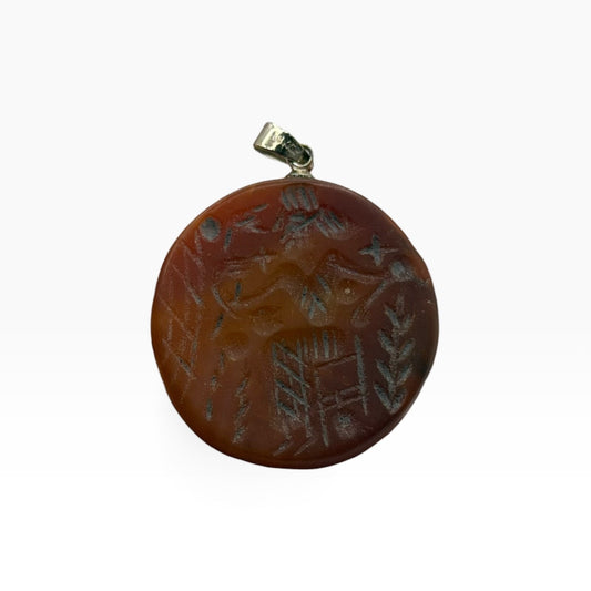 Ancient Near Eastern Style Intaglio Hand Carved Pendant