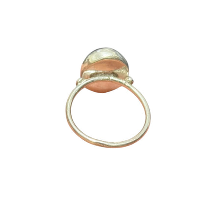 Natural Amethyst Stone Minimal Ring Silver 92.5