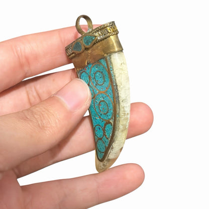 Vintage Nepalese Tribal Pendant With Stones