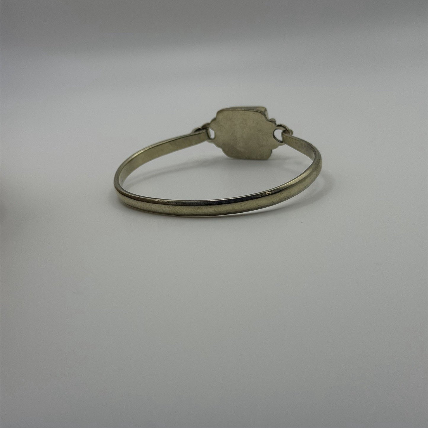 Silver Tone Boho Style Bangle With Stone