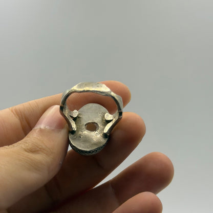 Vintage Post Medieval Style Silver Agate Ring