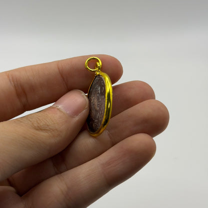Ancient Roman Greek Style Coin Pendant Silver Gold Tone Coin Medallion Charm