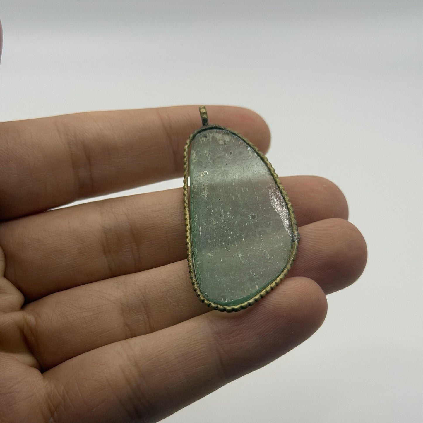 Ancient Roman Glass Pendant With Modern Setting