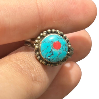 Vintage Nepalese Turquoise Antique Ring