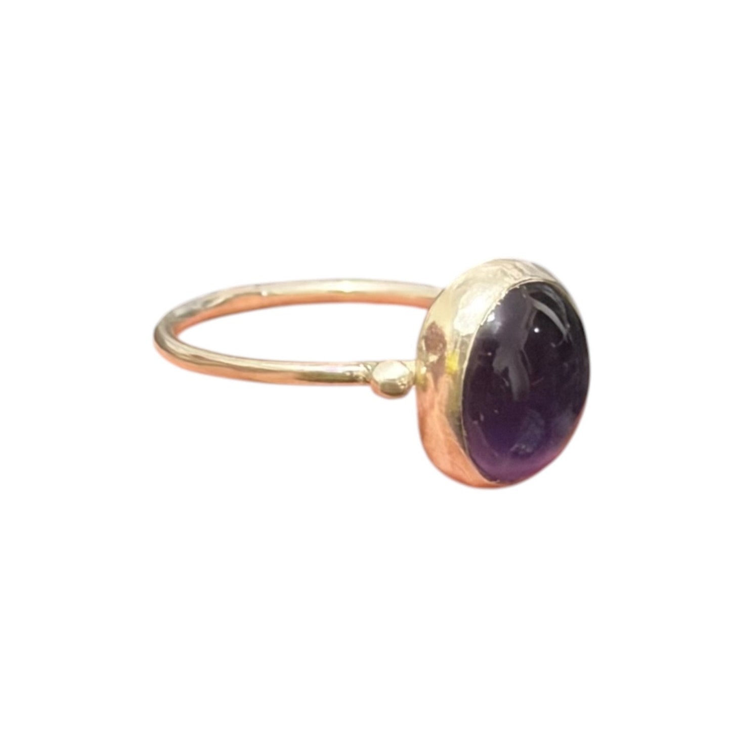 Natural Amethyst Stone Minimal Ring Silver 92.5