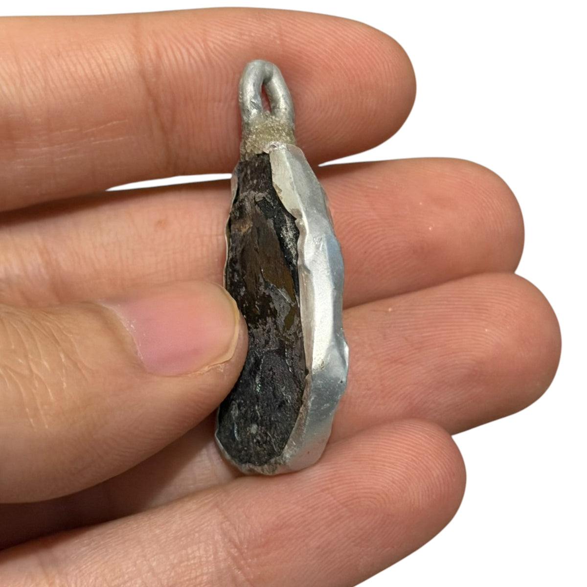 Ancient Roman Glass Pendant – Rainbow Iridescent Speckled Glass
