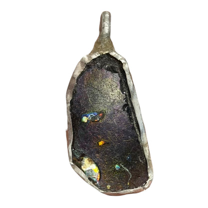 Ancient Roman Glass Pendant – Rainbow Iridescent Speckled Glass